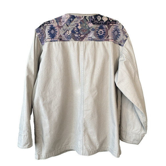 LL Bean Jacket Womens Large XL ? Aztec Country Western Vintage 90s Tapestry Coat - Picture 6 of 13
